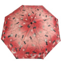 Meilleur cadeau de conception de fleurs belles-fleurs tissu en polyester 3 fois parapluies extérieurs pour les dames